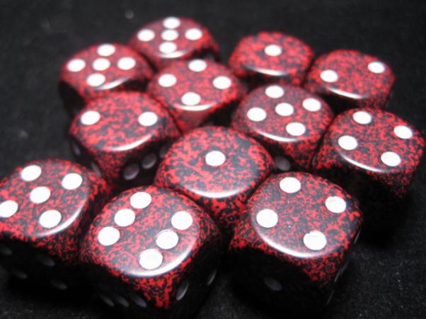 Chessex Dice Sets: Silver Volcano Speckled 16mm d6 (12)